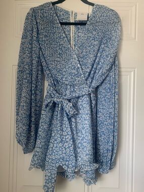 white christmas dresses CMEO COLLECTIVE No One Else Dress Monogram Denim main image 1